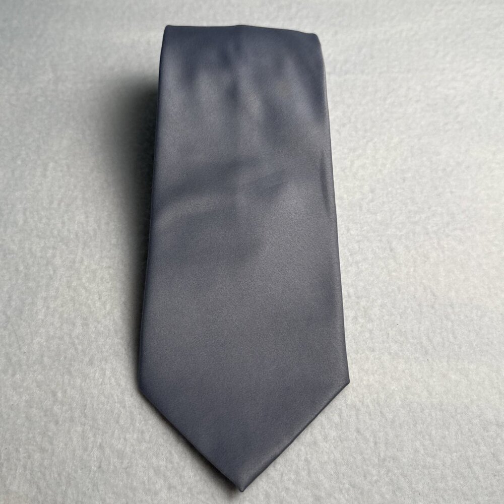 Geoffrey Beene‎ Neck Tie Solid Gray 100% Polyester 60" X 4"